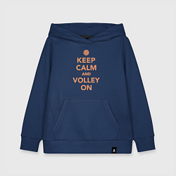 Толстовка детская хлопковая Keep calm and volley on, цвет: тёмно-синий