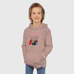 Толстовка детская хлопковая Blackpink Lisa Jisoo Jennie Rose, цвет: пыльно-розовый — фото 2