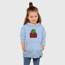 Толстовка детская хлопковая Лягушонок Пепе вымотался, цвет: мягкое небо — фото 2