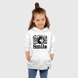 Толстовка детская хлопковая Smile camera, цвет: белый — фото 2