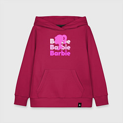 Толстовка детская хлопковая Логотип Барби объемный, цвет: маджента