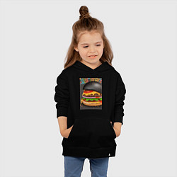 Толстовка детская хлопковая Бургер с сыром, цвет: черный — фото 2