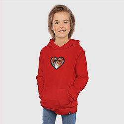 Толстовка детская хлопковая Котики в сердце, цвет: красный — фото 2