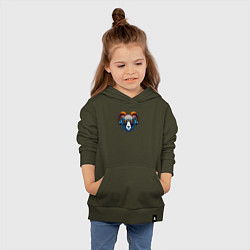Толстовка детская хлопковая Баран в наушниках, цвет: хаки — фото 2
