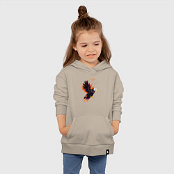 Толстовка детская хлопковая Орел парящая птица абстракция, цвет: миндальный — фото 2