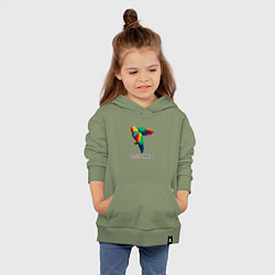 Толстовка детская хлопковая Пиксель попугай, цвет: авокадо — фото 2