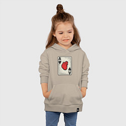 Толстовка детская хлопковая Туз сердца, цвет: миндальный — фото 2