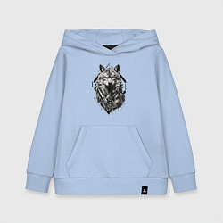 Толстовка детская хлопковая Принт с волком, цвет: мягкое небо