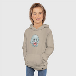 Толстовка детская хлопковая Слоник с сердцем, цвет: миндальный — фото 2