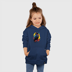Толстовка детская хлопковая Яркий ворон - красочная птица, цвет: тёмно-синий — фото 2