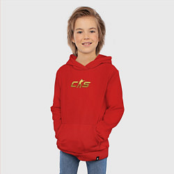 Толстовка детская хлопковая CS 2 gold logo, цвет: красный — фото 2