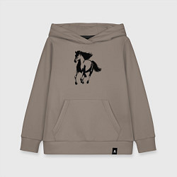 Толстовка детская хлопковая Лошадь скачет, цвет: утренний латте