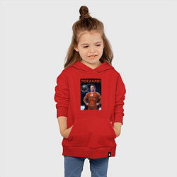 Толстовка детская хлопковая Гагарин - космомэн, цвет: красный — фото 2