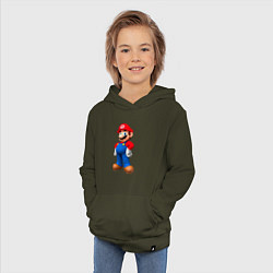 Толстовка детская хлопковая Марио стоит, цвет: хаки — фото 2