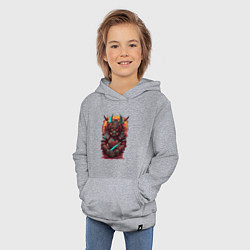 Толстовка детская хлопковая Техно самурай, цвет: меланж — фото 2