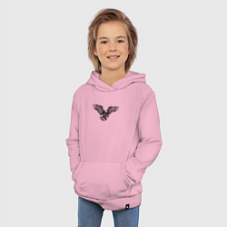 Толстовка детская хлопковая Орёл гравюра, цвет: светло-розовый — фото 2