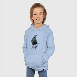 Толстовка детская хлопковая Орёл на ветке, цвет: мягкое небо — фото 2
