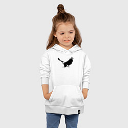 Толстовка детская хлопковая Орёл летит трафарет, цвет: белый — фото 2