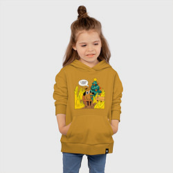 Толстовка детская хлопковая 2024 - this is fine, цвет: горчичный — фото 2