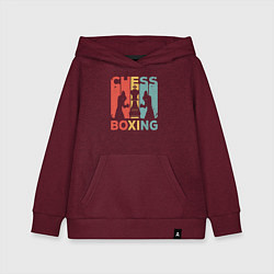 Толстовка детская хлопковая Шахматный бокс, цвет: меланж-бордовый