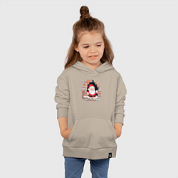 Толстовка детская хлопковая Дедушка мороз из стены, цвет: миндальный — фото 2