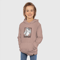 Толстовка детская хлопковая Кэнто Нанами - Магическая битва, цвет: пыльно-розовый — фото 2