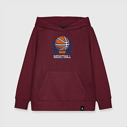 Толстовка детская хлопковая Style basketball, цвет: меланж-бордовый