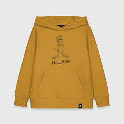 Толстовка детская хлопковая Bart hellboy Lill Peep, цвет: горчичный