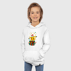 Толстовка детская хлопковая Новогодний пика-пика, цвет: белый — фото 2