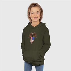 Толстовка детская хлопковая США орёл, цвет: хаки — фото 2