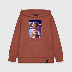 Толстовка детская хлопковая Барби - крутой космонавт, цвет: кирпичный