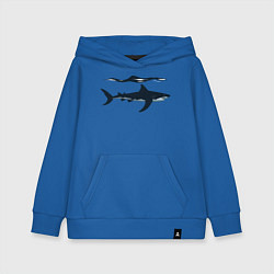 Толстовка детская хлопковая Акула в профиль, цвет: синий