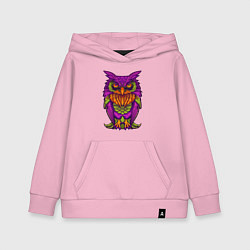 Толстовка детская хлопковая Purple owl, цвет: светло-розовый