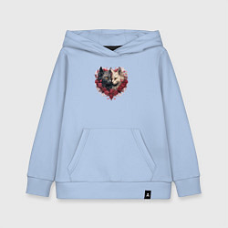 Толстовка детская хлопковая Пара котов - День Валентина, цвет: мягкое небо