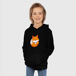 Толстовка детская хлопковая Orange fox, цвет: черный — фото 2