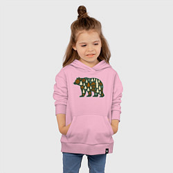Толстовка детская хлопковая Медведь и тайга, цвет: светло-розовый — фото 2