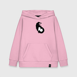 Толстовка детская хлопковая Инь ян чёрный парный, цвет: светло-розовый