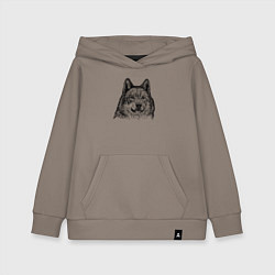 Толстовка детская хлопковая Ауф волк, цвет: утренний латте