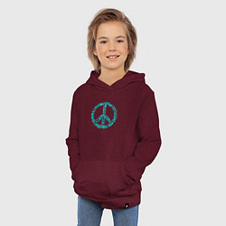 Толстовка детская хлопковая Peace life, цвет: меланж-бордовый — фото 2