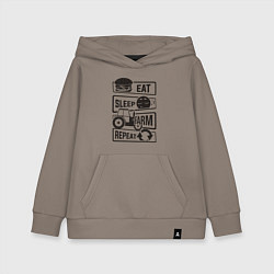 Детская толстовка-худи Есть спать ферма