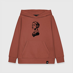 Толстовка детская хлопковая Девушка с музыкой, цвет: кирпичный