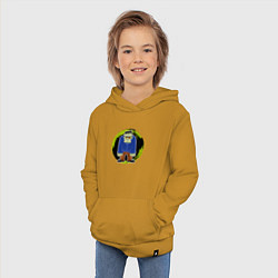 Толстовка детская хлопковая Мультяшный Франкенштейн, цвет: горчичный — фото 2