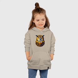Толстовка детская хлопковая Золотая сова мудрости, цвет: миндальный — фото 2