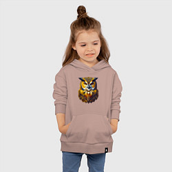 Толстовка детская хлопковая Золотая сова мудрости, цвет: пыльно-розовый — фото 2