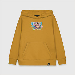 Толстовка детская хлопковая Маленький ленивец, цвет: горчичный