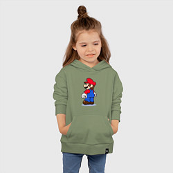 Толстовка детская хлопковая Марио с принцессой, цвет: авокадо — фото 2