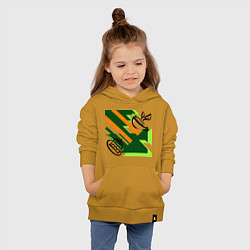 Толстовка детская хлопковая Абстракция геометрия, цвет: горчичный — фото 2
