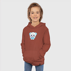 Толстовка детская хлопковая Белый полярный медвежонок, цвет: кирпичный — фото 2