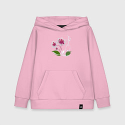 Толстовка детская хлопковая Яркий цветок с жемчугом, цвет: светло-розовый