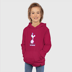 Толстовка детская хлопковая Tottenham FC в стиле glitch, цвет: маджента — фото 2